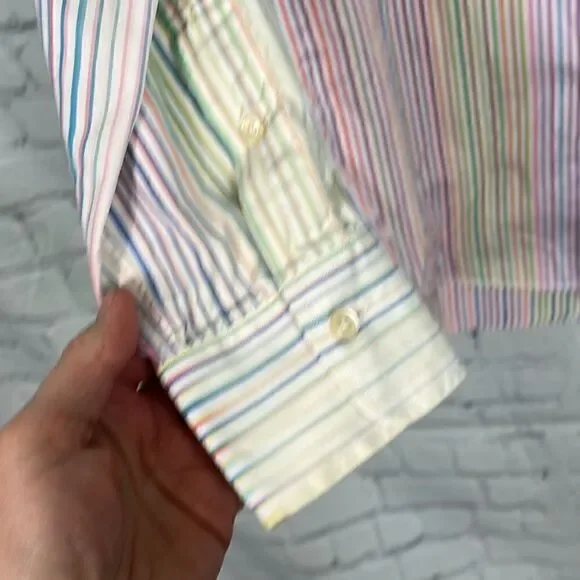 Polo Ralph Lauren Blue Label Regent Custom fit 15 1/2 32/33 Pastel stripes - Picture 7 of 7